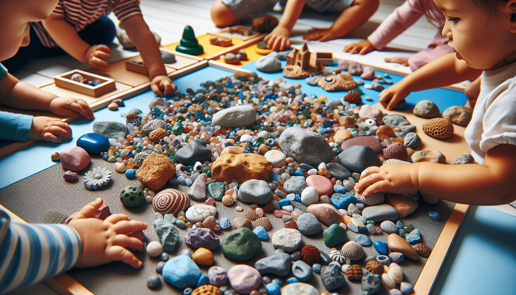 stone or rock sensory play