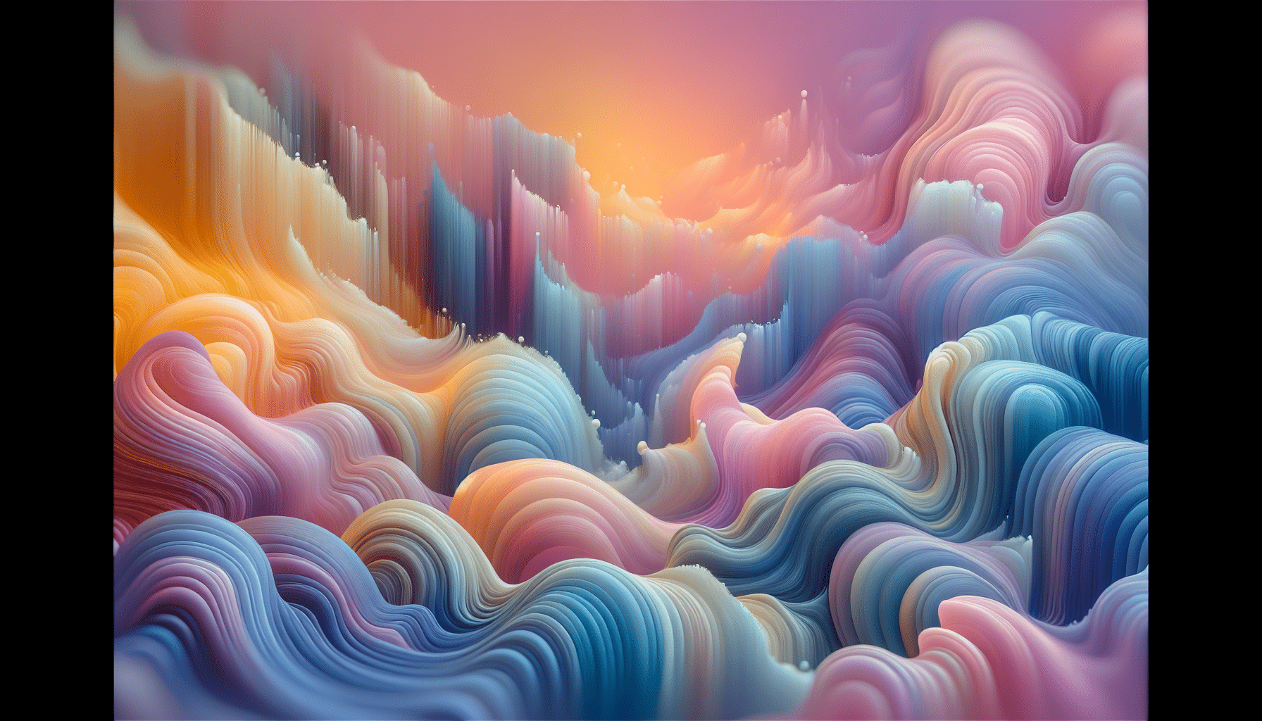 a colorful wavy lines in a landscape