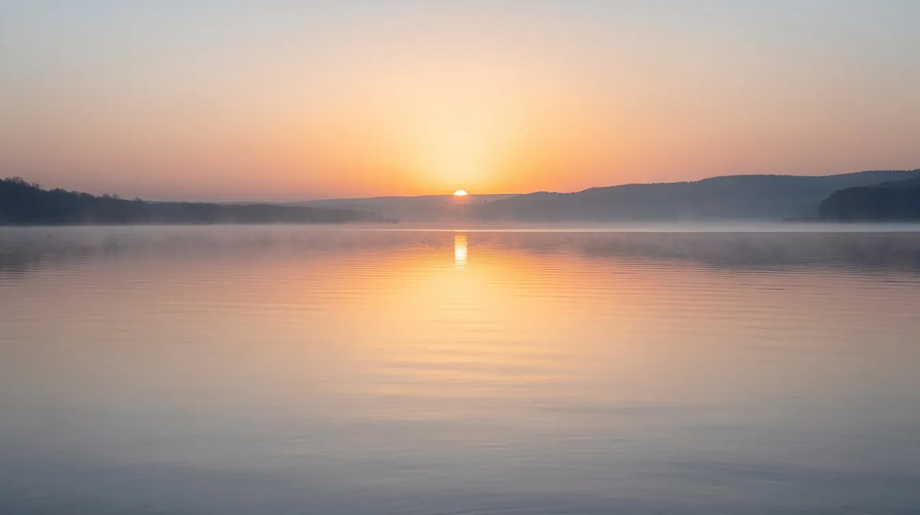 Mental Health Tips for Sexual Well‑Being: How to Protect Your Mind While Nurturing Your Sex Life 6 - Consent Culture The image depicts a serene sunrise casting warm colors over still water, symbolizing tranquility and emotional health. This peaceful scene can evoke feelings of sexual wellness and confidence, promoting a fulfilling sex life and healthy relationships.