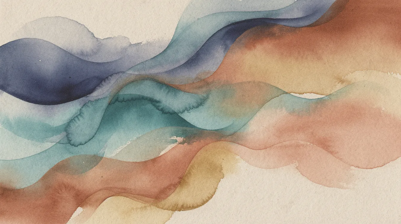 Exploring Sexual Fantasies: How to Understand, Enjoy, and Safely Share Your Desires 3 - Consent Culture The image features an abstract watercolor painting characterized by flowing shapes that blend warm and cool tones, creating a harmonious visual experience. This artwork invites viewers to explore their own sexual fantasies and desires through its vibrant colors and fluid forms.