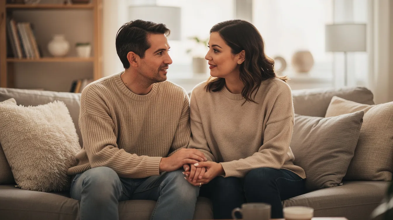 Managing STIs: A Comprehensive Guide 5 - Consent Culture The image depicts two people sitting on a couch, engaged in a calm and caring conversation, suggesting a supportive discussion about health topics, possibly related to sexually transmitted infections and the importance of communication with health care providers. Their relaxed demeanor indicates a safe space for discussing sensitive issues, reflecting the need for effective treatment and clinical guidance in managing reproductive health.