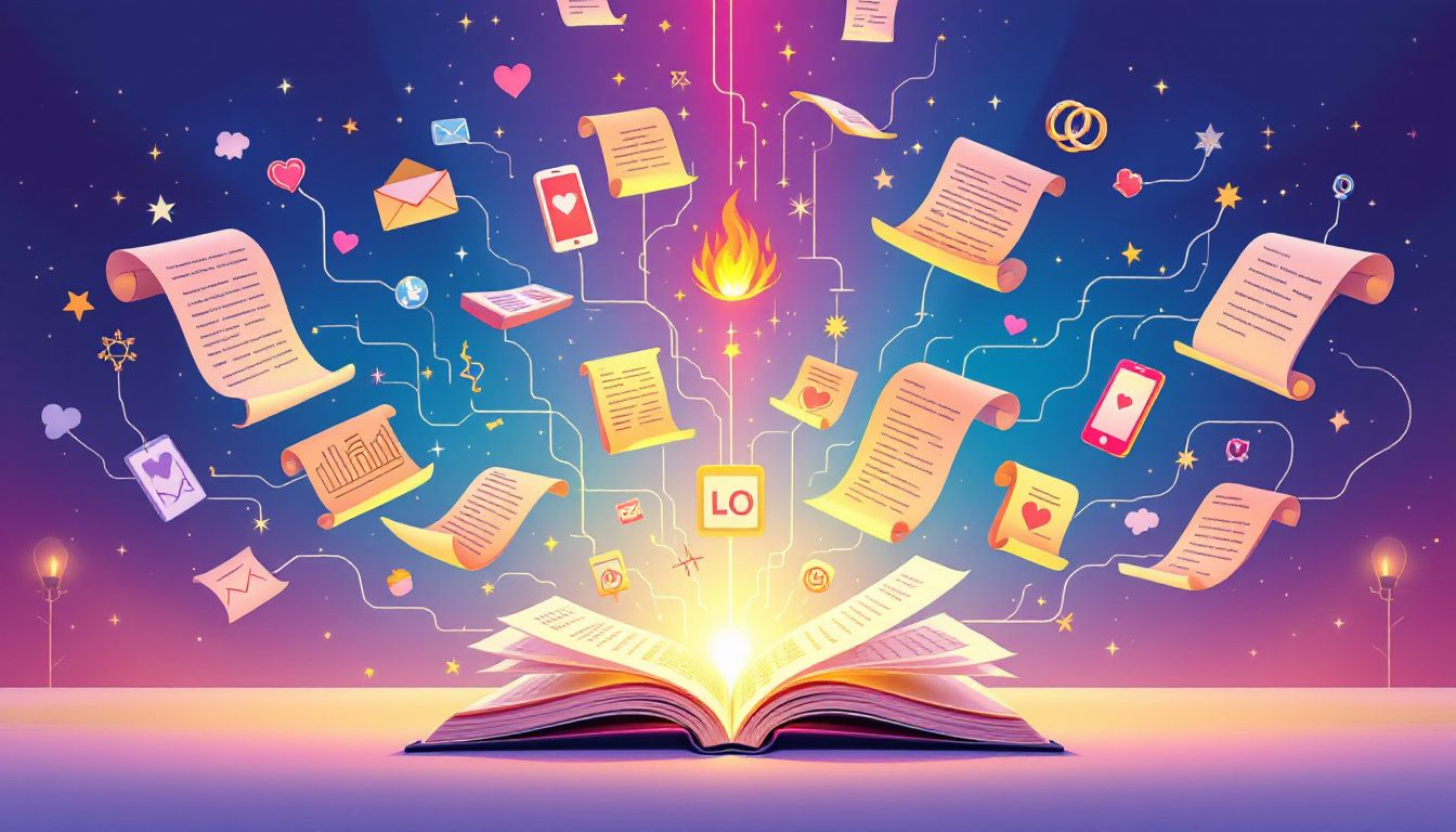 Why We Should Drop the ‘E’ from ENM: Simplifying Ethical Non-Monogamy 4 - Consent Culture An artistic representation of the evolution of language in relationships, featuring open books and diverse symbols of love.